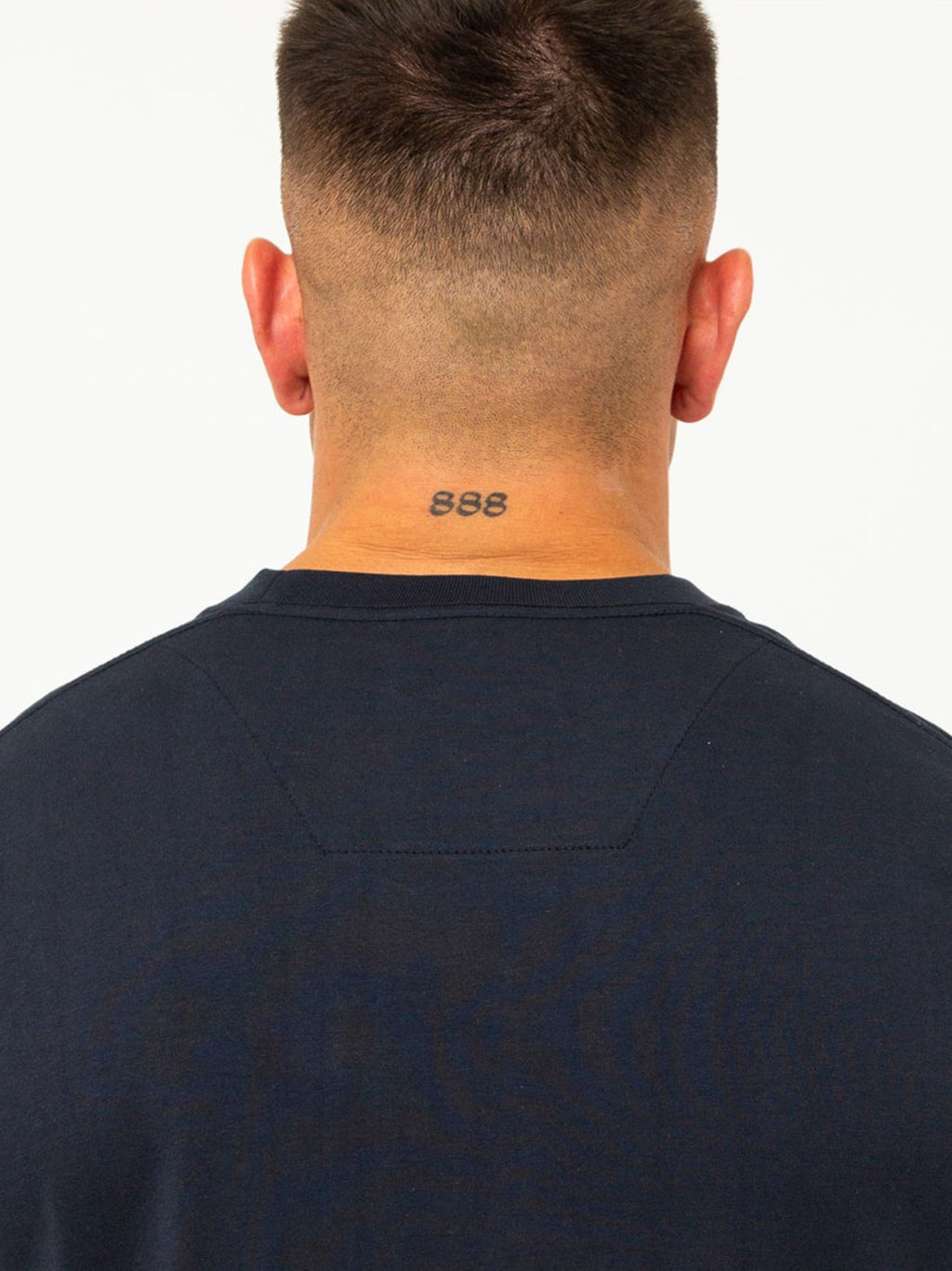 Mens Navy Carter Check T-Shirt