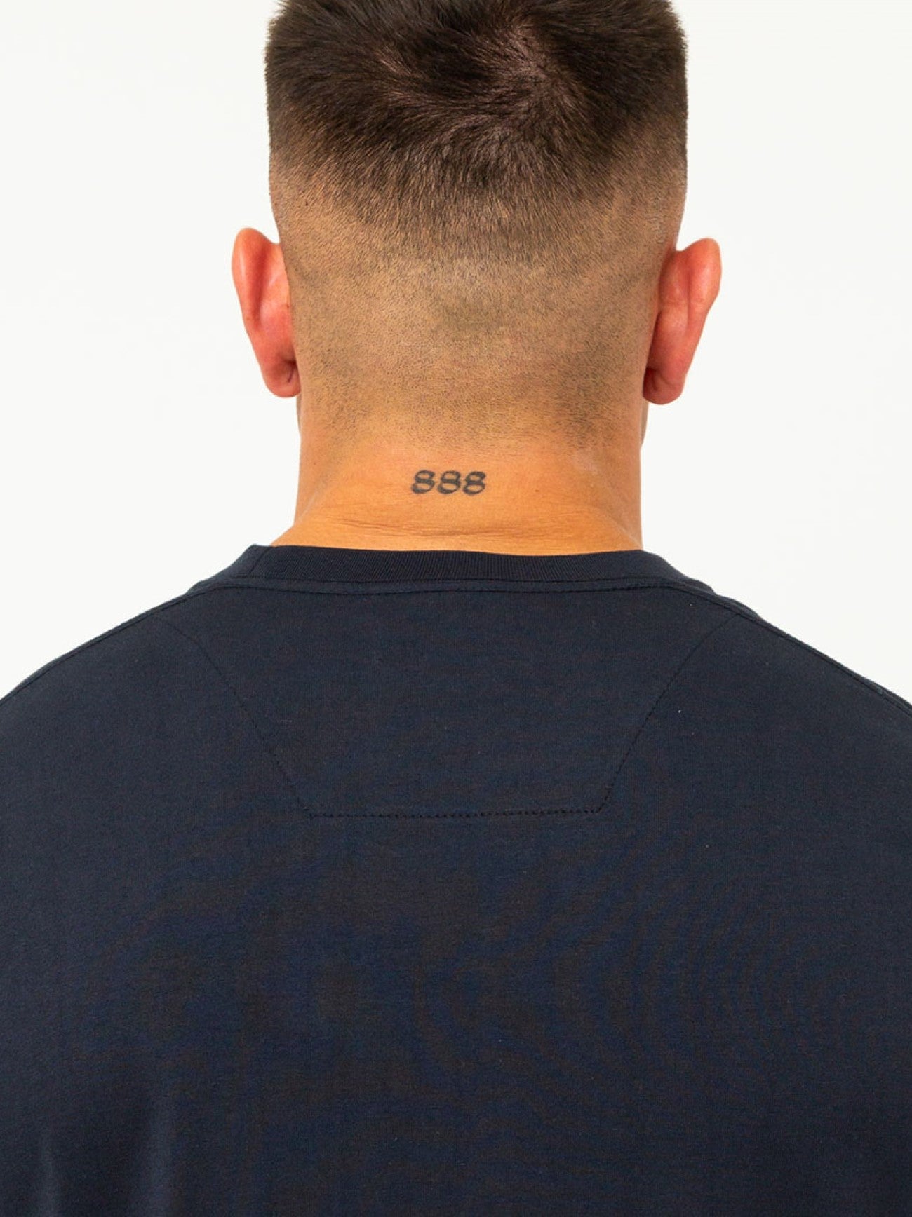 Mens Navy Carter Check T-Shirt