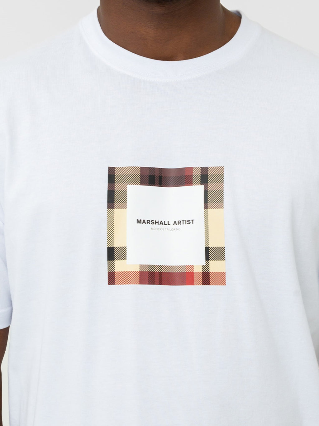 Mens White Carter Check T-Shirt