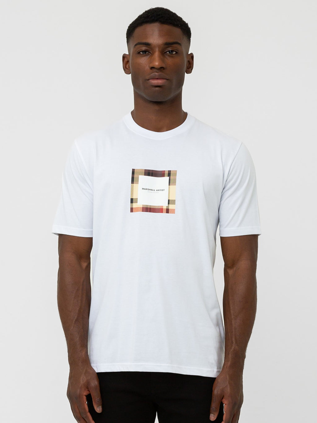 Mens White Carter Check T-Shirt