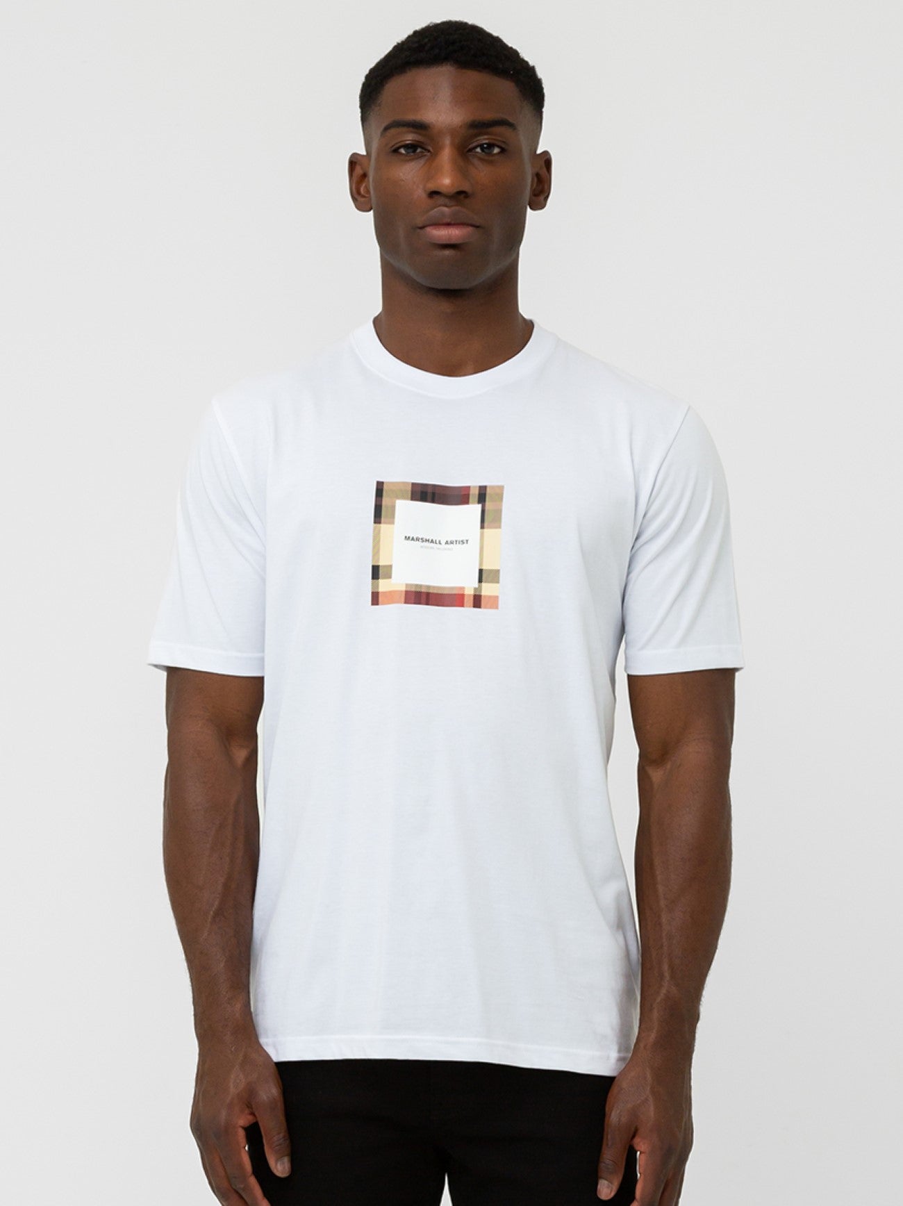 Mens White Carter Check T-Shirt
