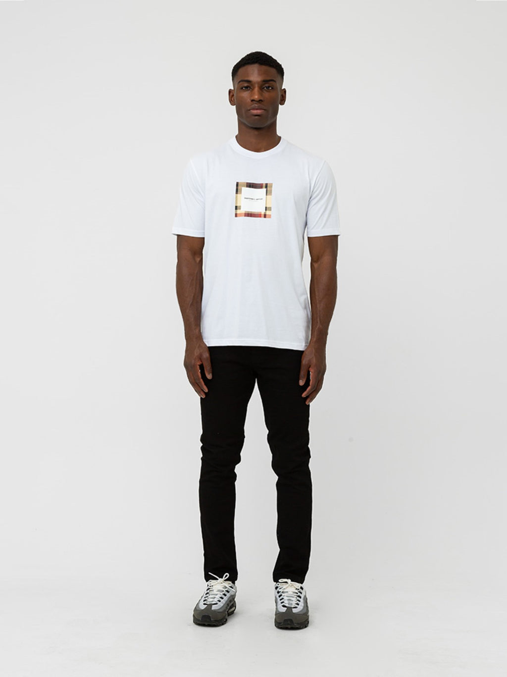 Mens White Carter Check T-Shirt