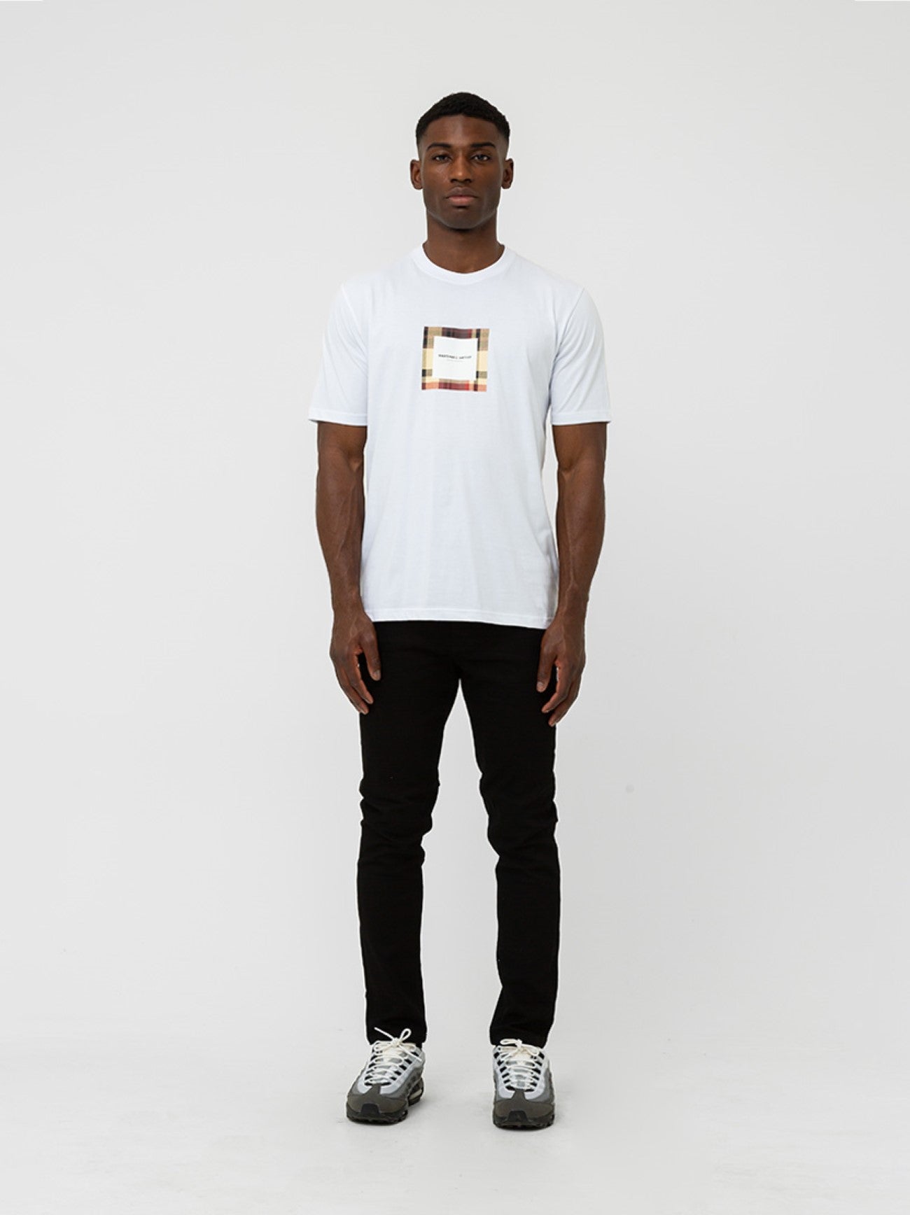 Mens White Carter Check T-Shirt