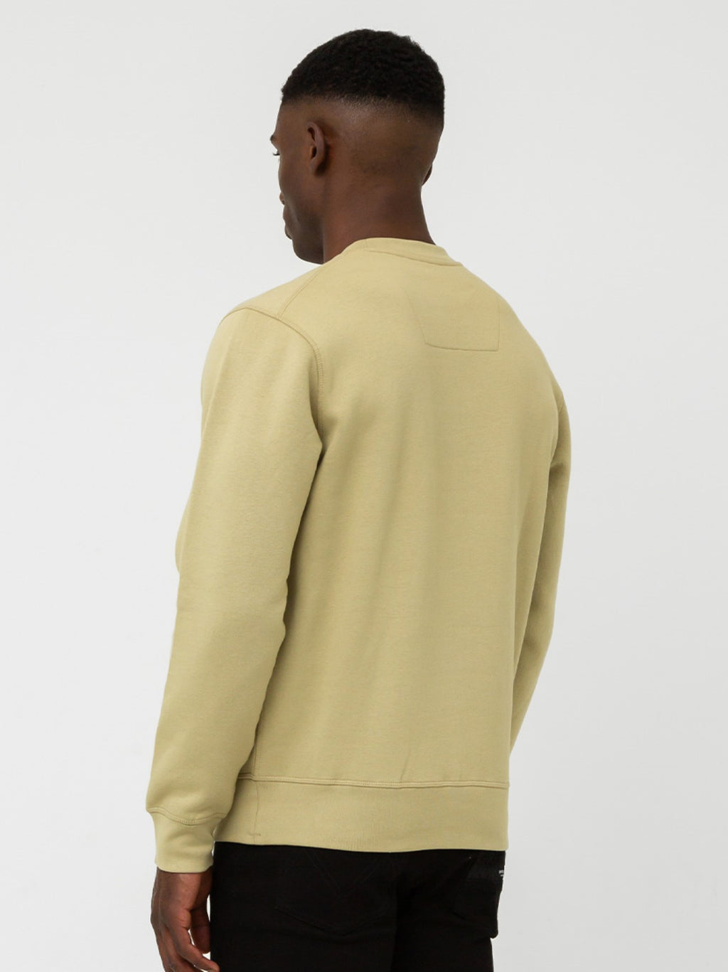 Mens Sandstone Carter Check Box Crew Neck Sweatshirt