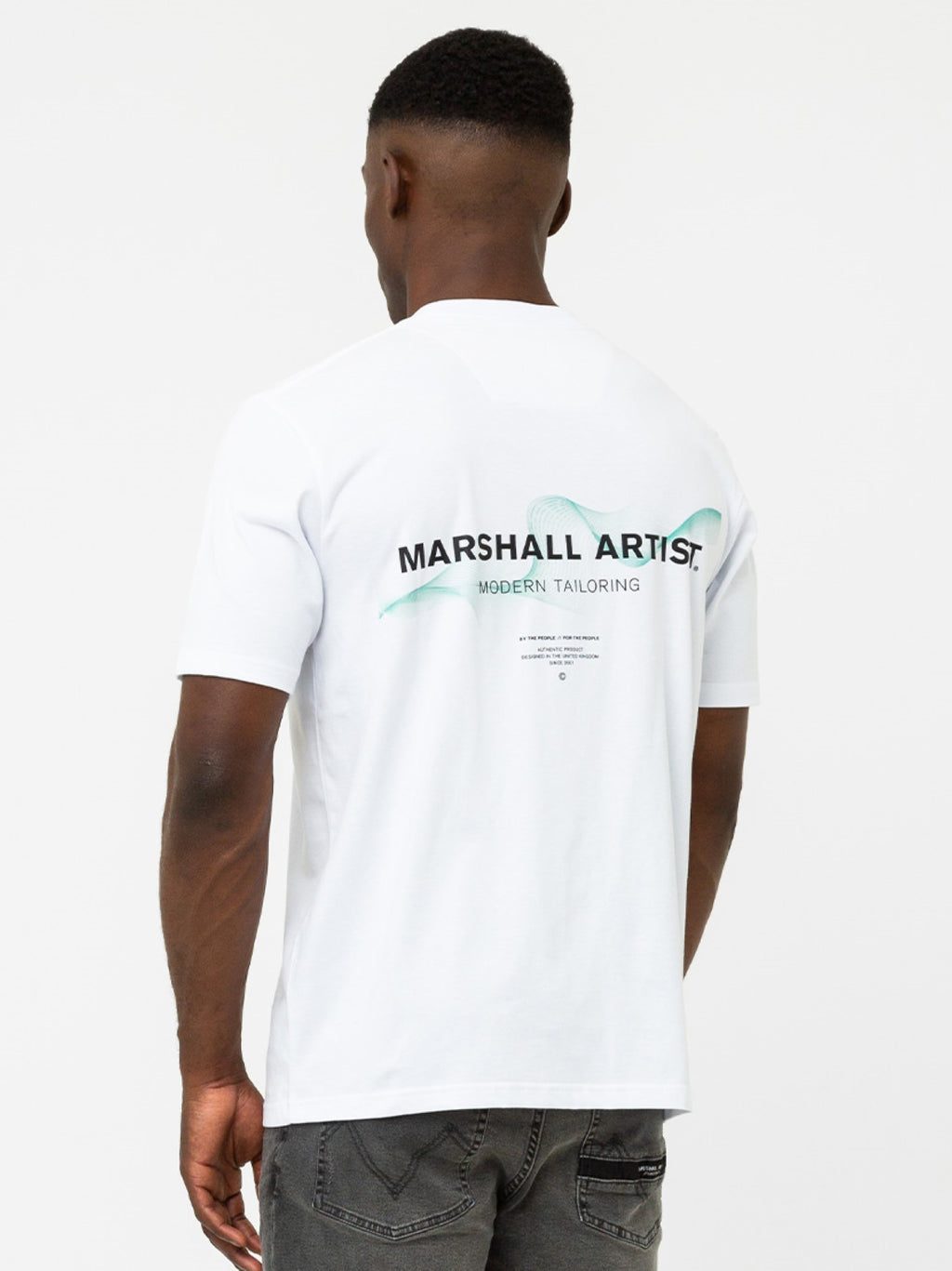 Mens White Wireframe Graphic T-Shirt