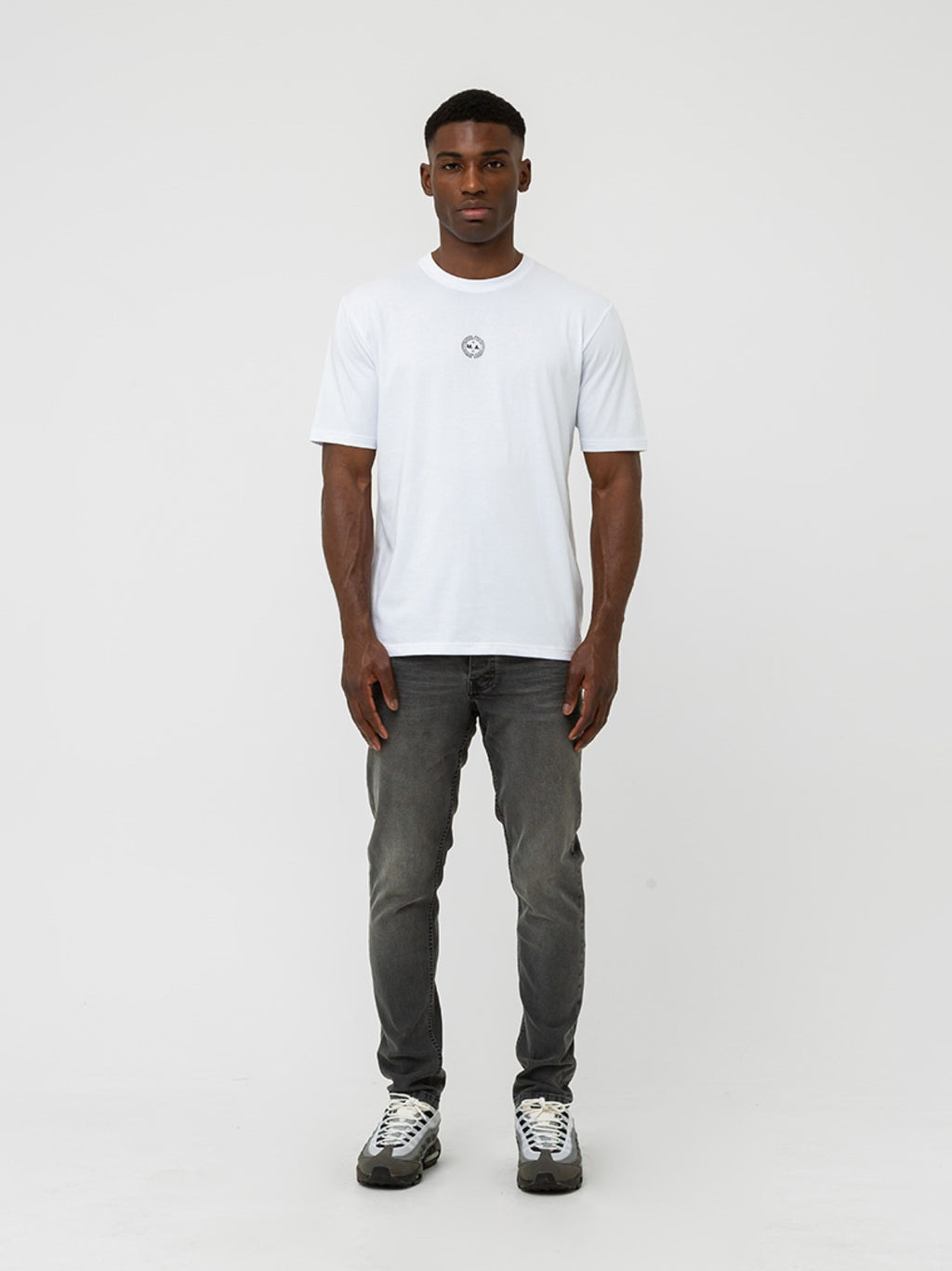 Mens White Wireframe Graphic T-Shirt