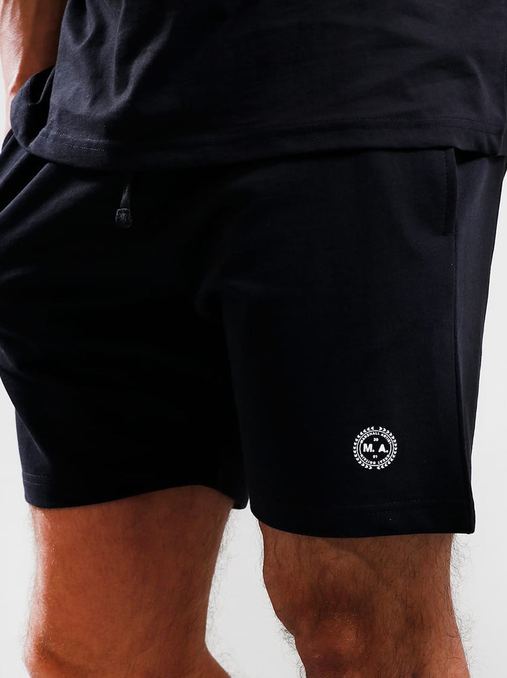 Mens Black Delta Print Logo Short