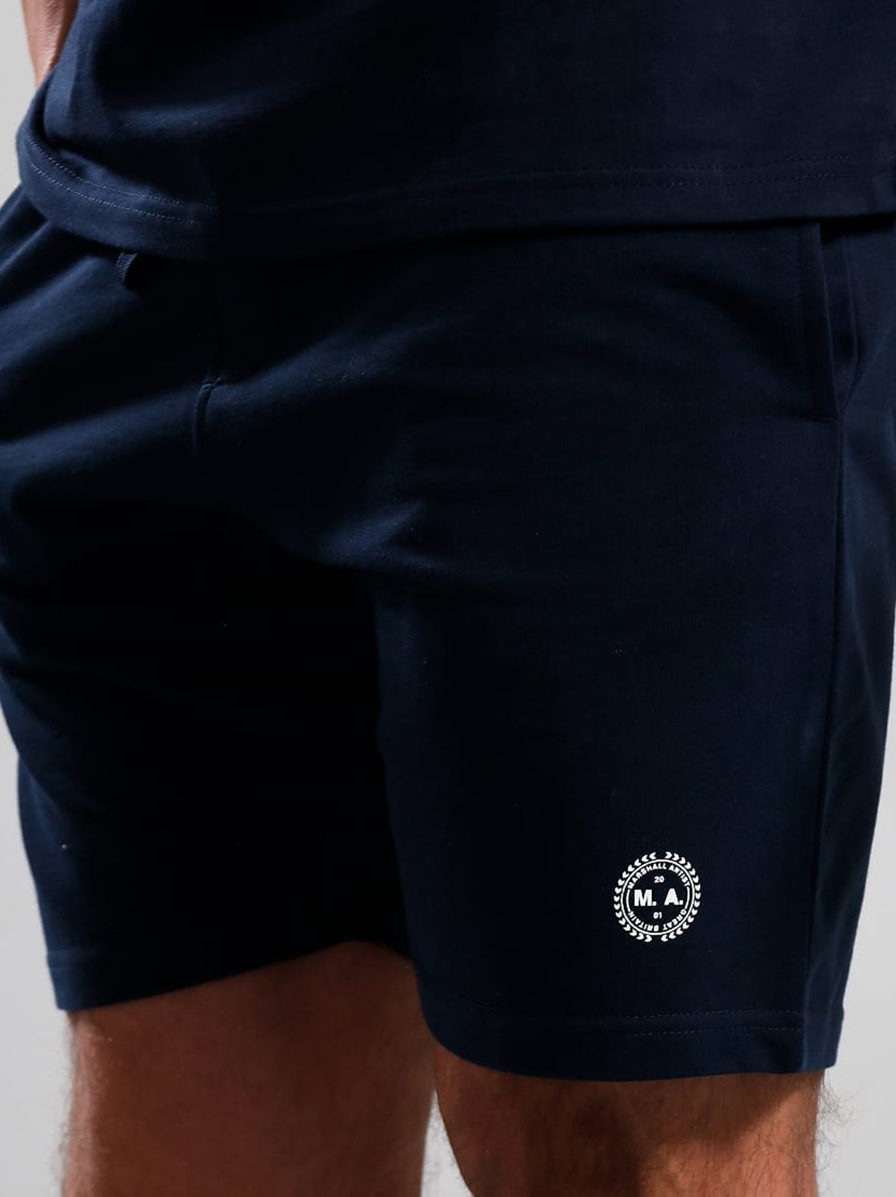 Mens Navy Delta Print Logo Short