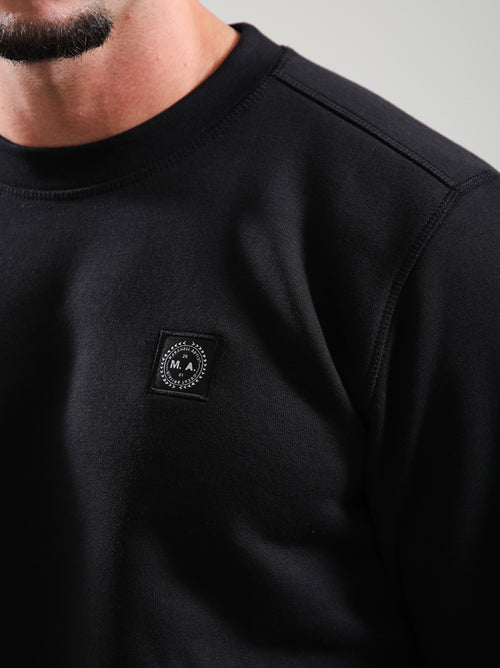 Mens Black Marchio Crewneck Sweatshirt