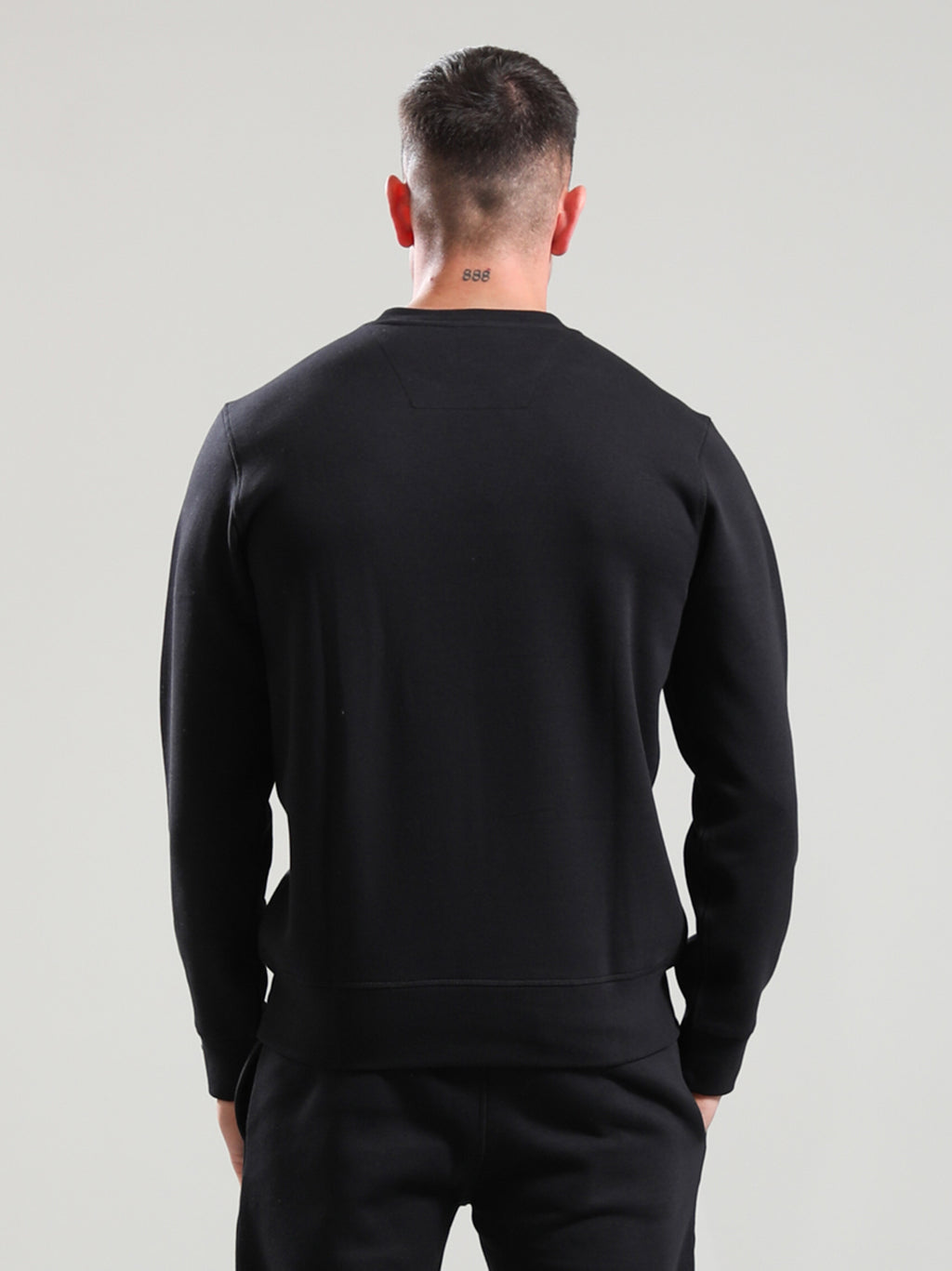 Mens Black Marchio Crewneck Sweatshirt
