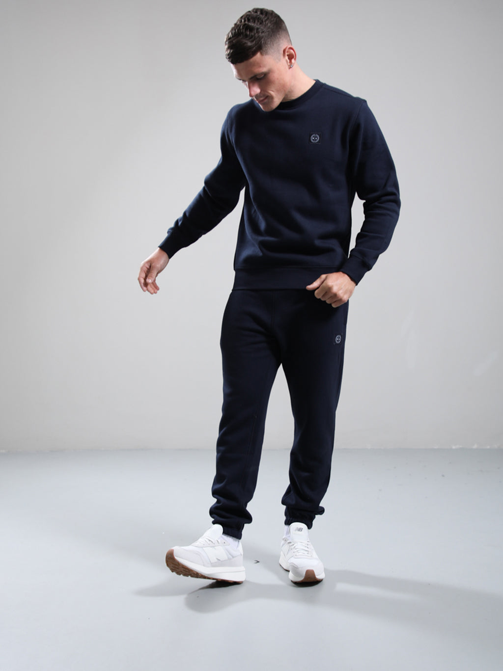 Mens Navy Marchio Crewneck Sweatshirt