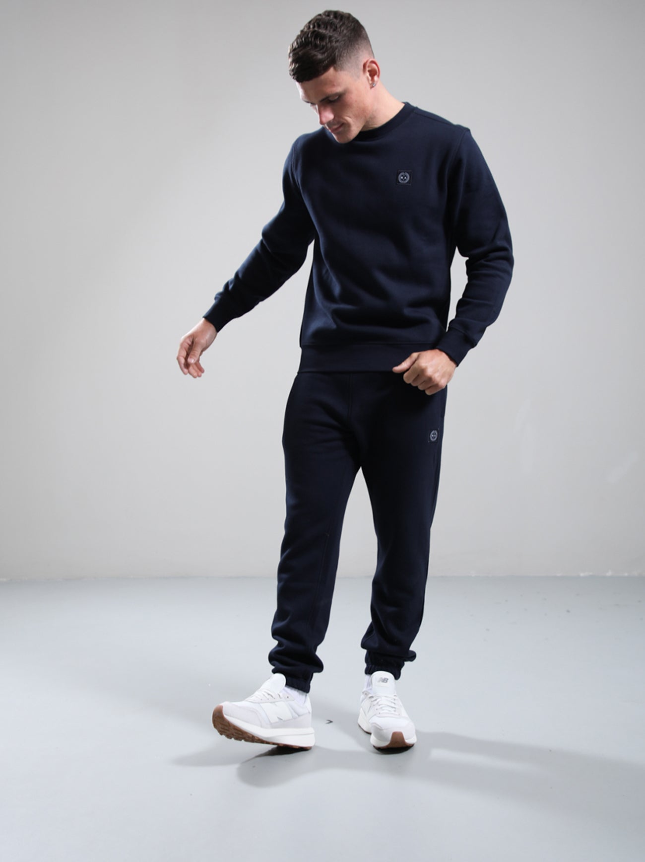 Mens Navy Marchio Crewneck Sweatshirt