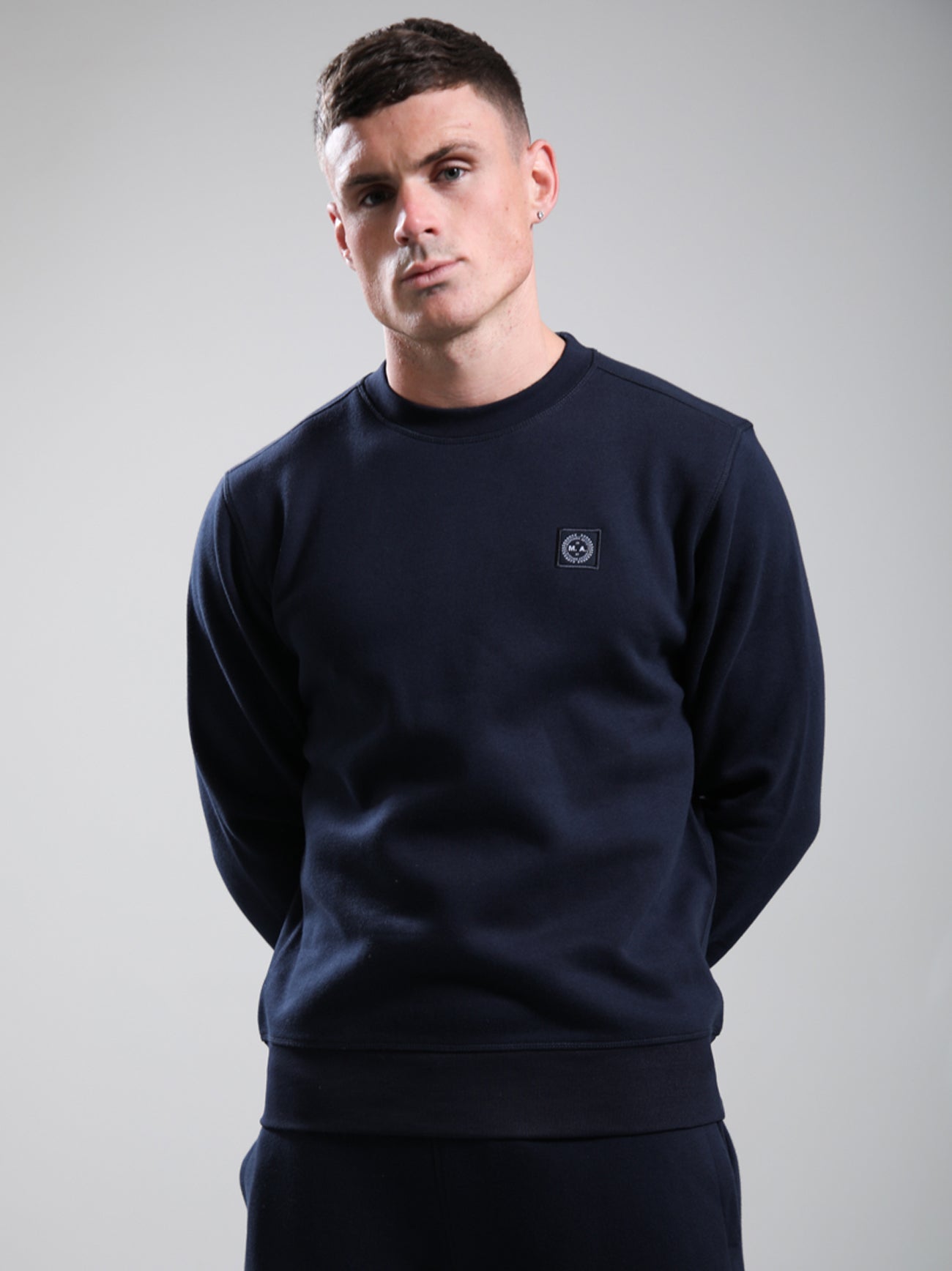 Mens Navy Marchio Crewneck Sweatshirt