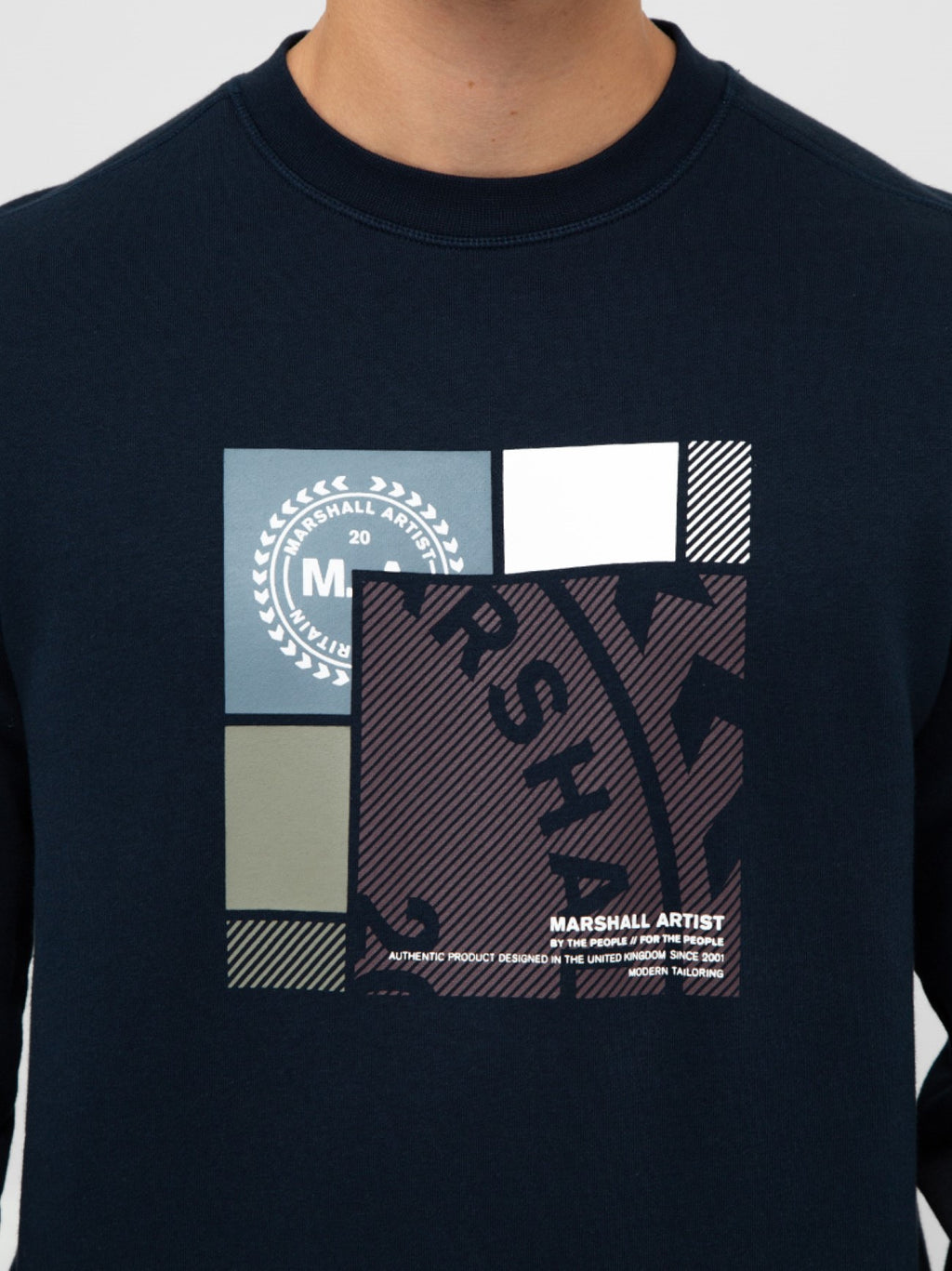 Mens Navy Pezzi Crew Neck Sweatshirt