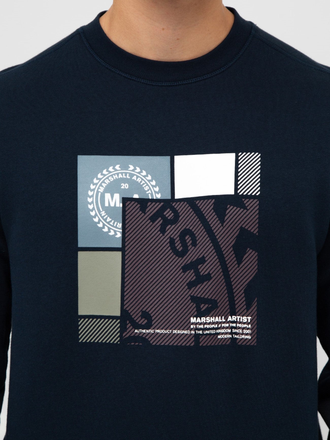 Mens Navy Pezzi Crew Neck Sweatshirt