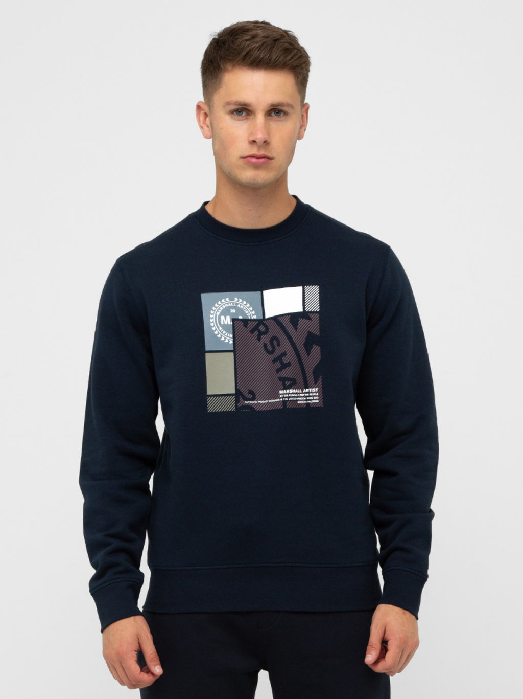 Mens Navy Pezzi Crew Neck Sweatshirt