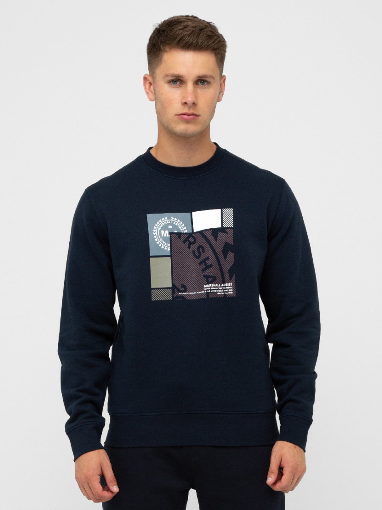 Mens Navy Pezzi Crew Neck Sweatshirt