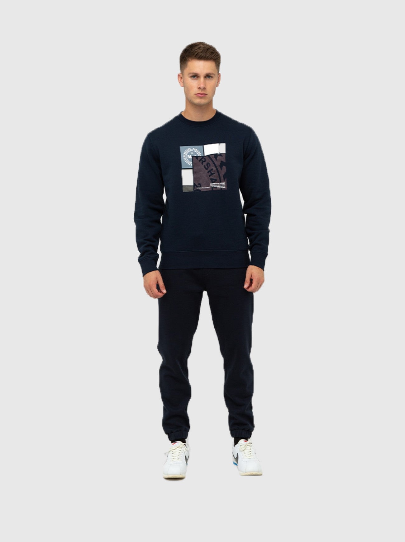 Mens Navy Pezzi Crew Neck Sweatshirt