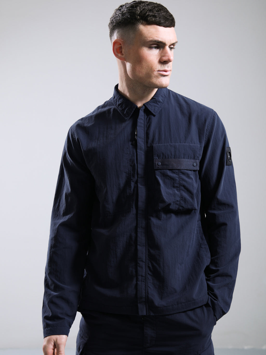 Mens Navy Woodvale Overshirt