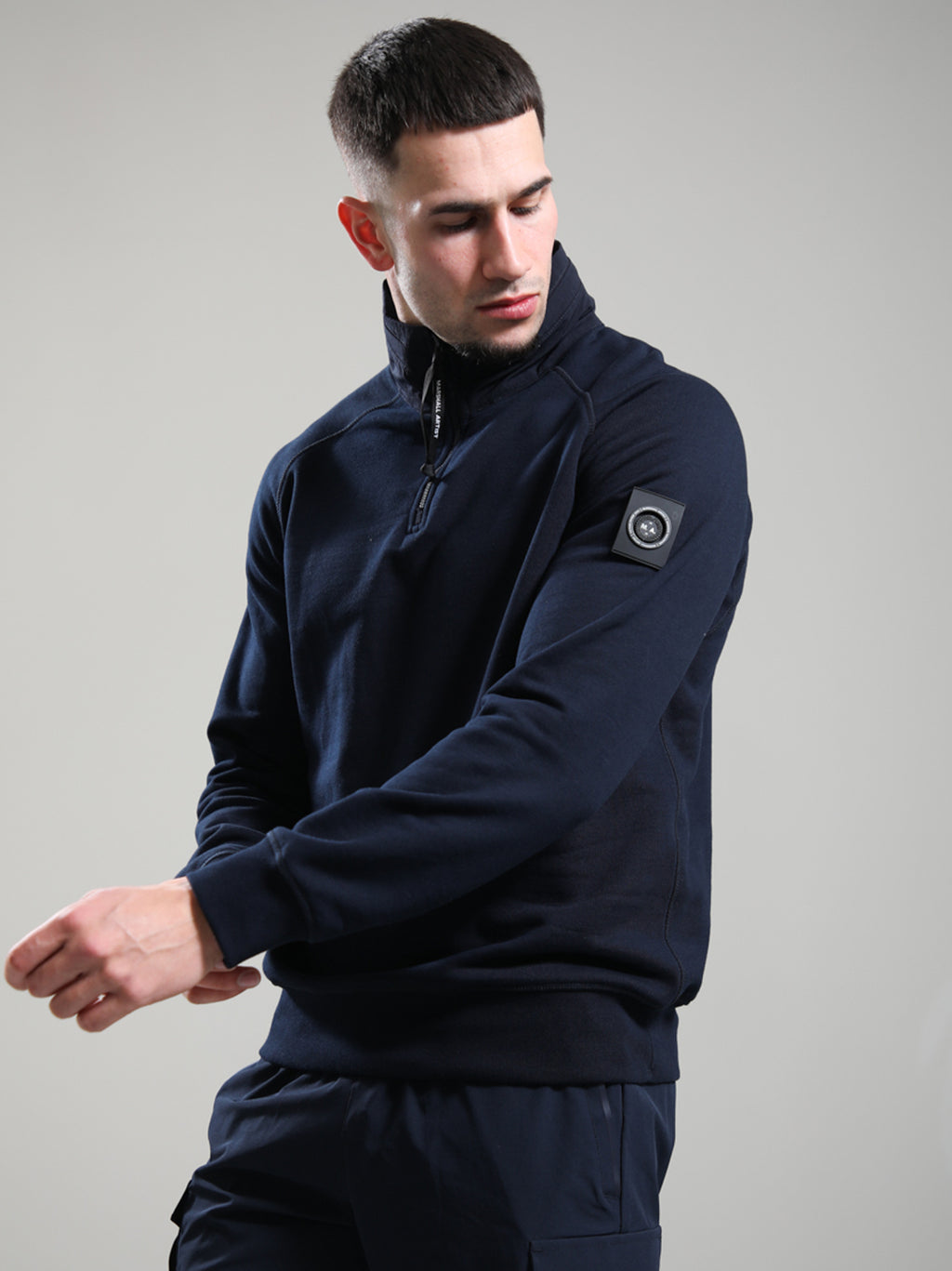 Mens Navy Stanford Quarter Zip Hoodie