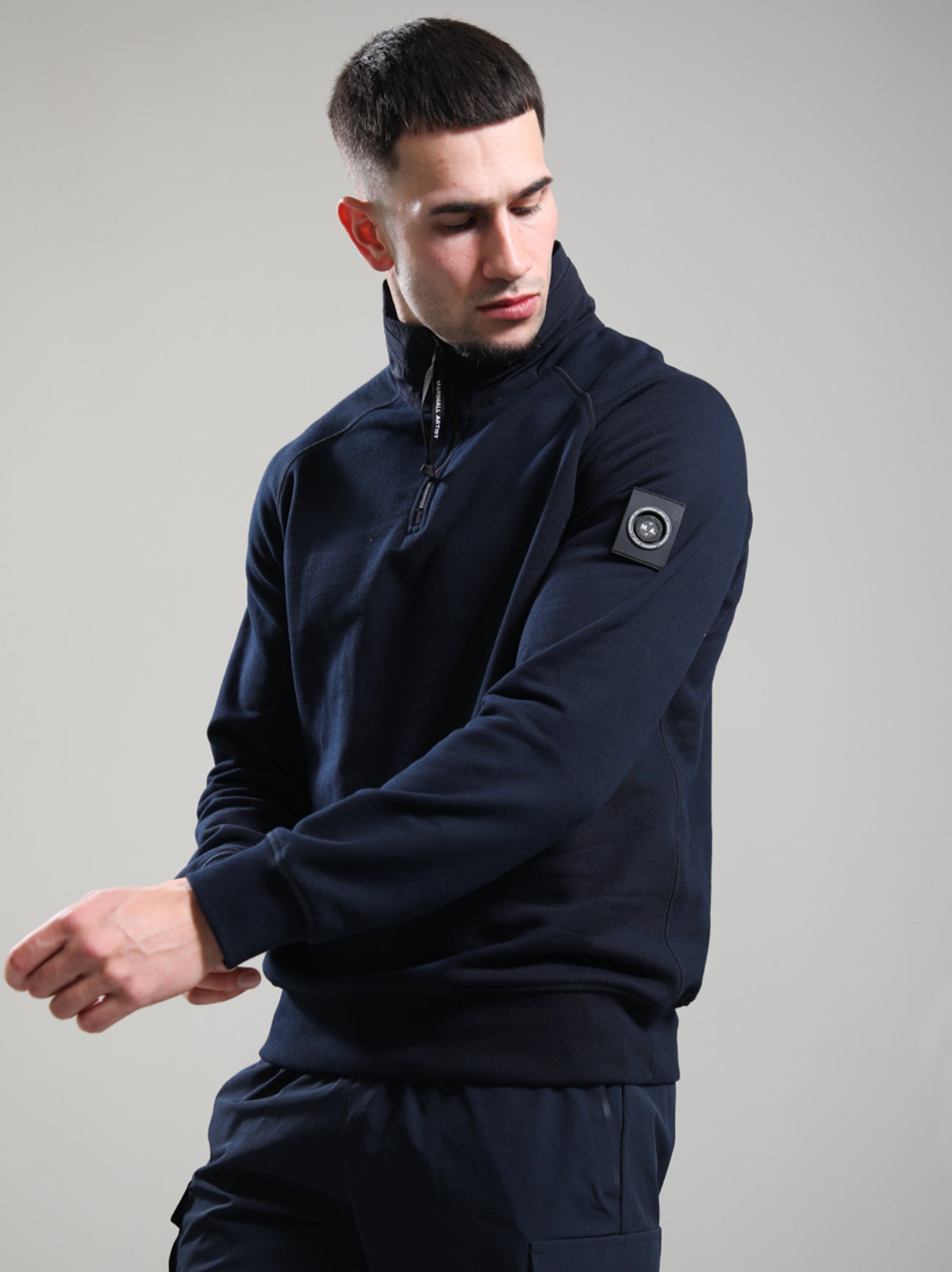 Mens Navy Stanford Quarter Zip Hoodie