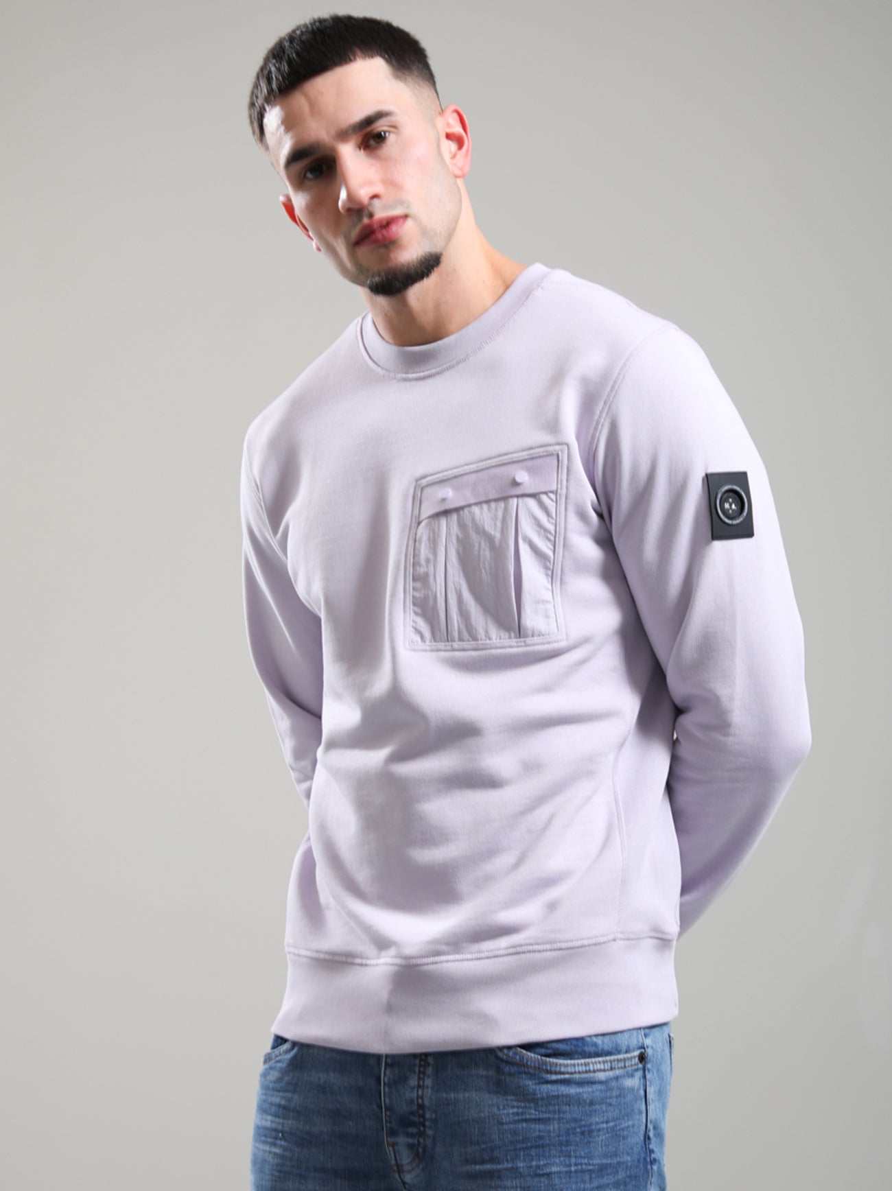 Mens Light Rose Woodvale Crewneck Sweatshirt