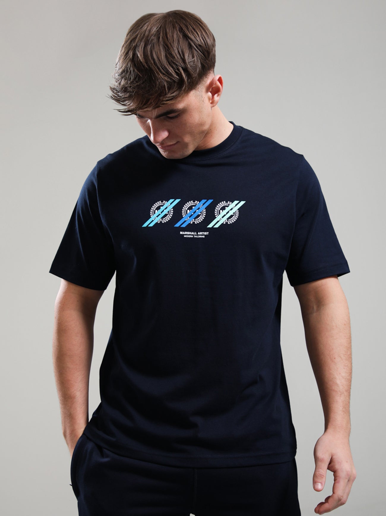Mens Navy Treble T-Shirt
