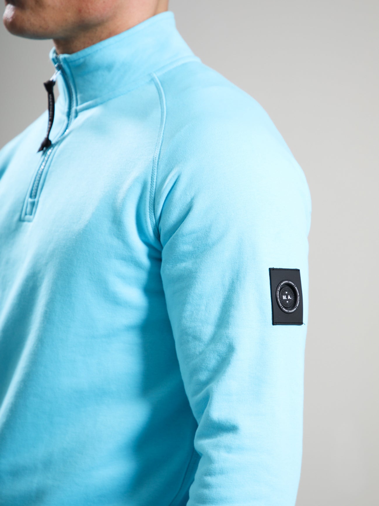 Mens Cyan Siren Quarter Zip Sweatshirt
