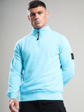 Mens Cyan Siren Quarter Zip Sweatshirt