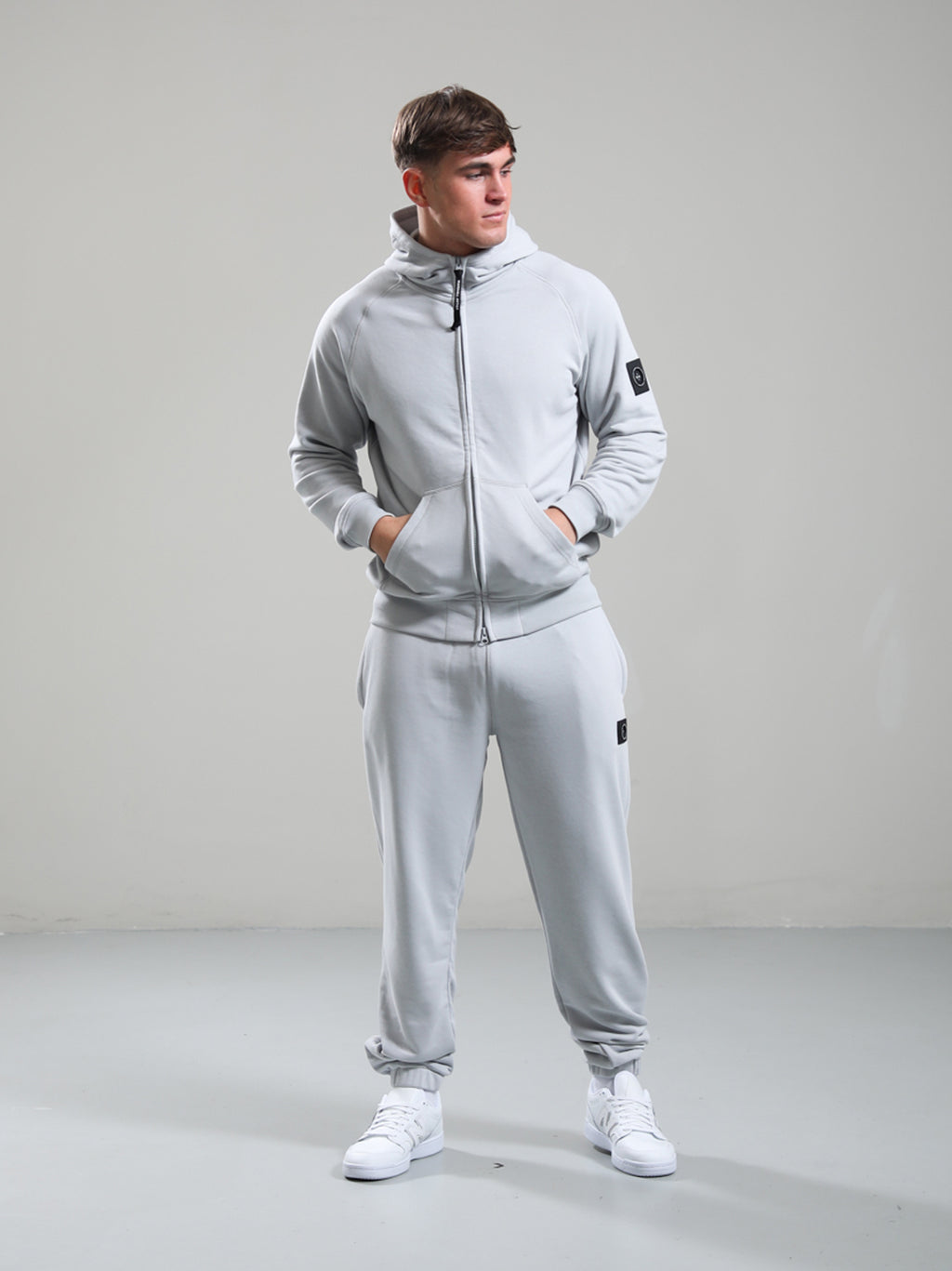 Mens Oceanic Grey Siren Full Zip Hoodie