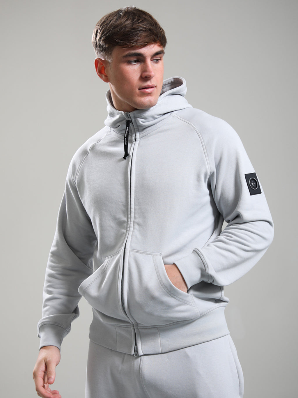 Mens Oceanic Grey Siren Full Zip Hoodie