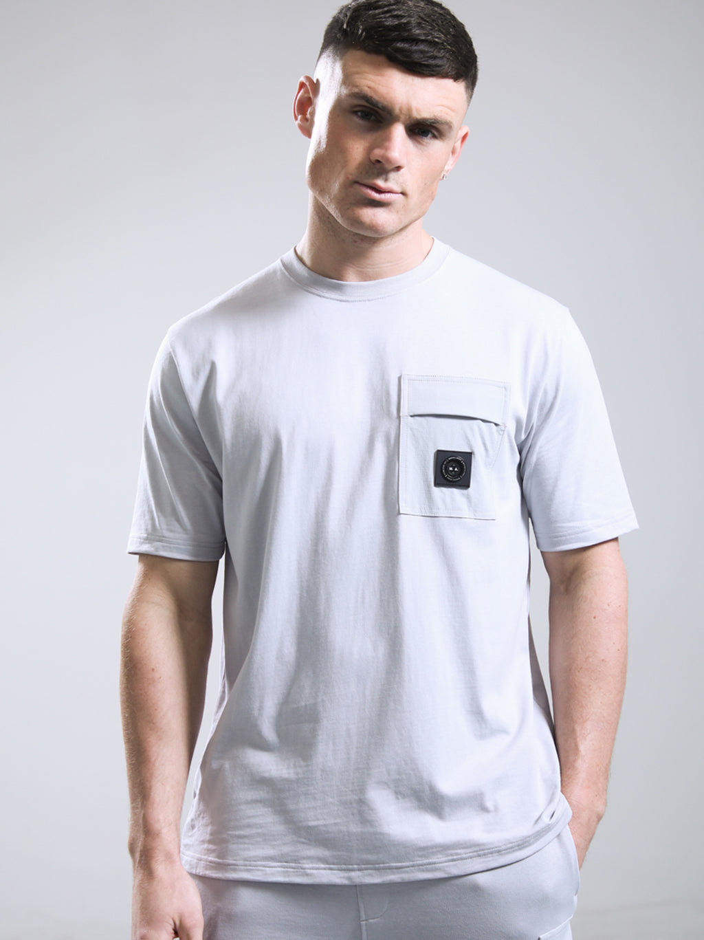 Mens Oceanic Grey Kyoto Pocket T-Shirt