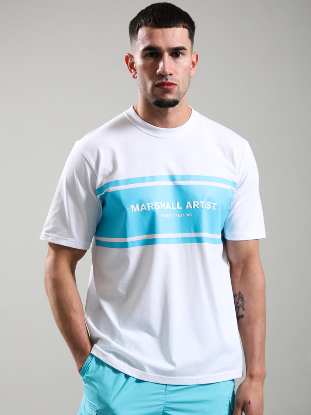 Mens White Brent Logo T-Shirt