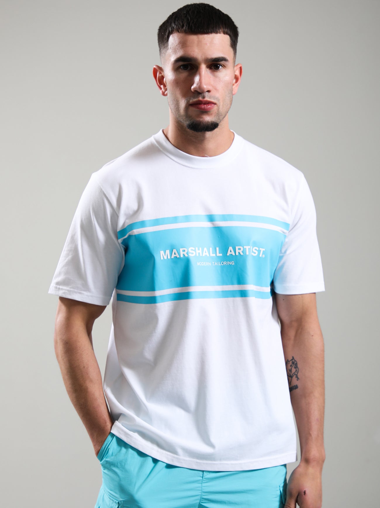 Mens White Brent Logo T-Shirt
