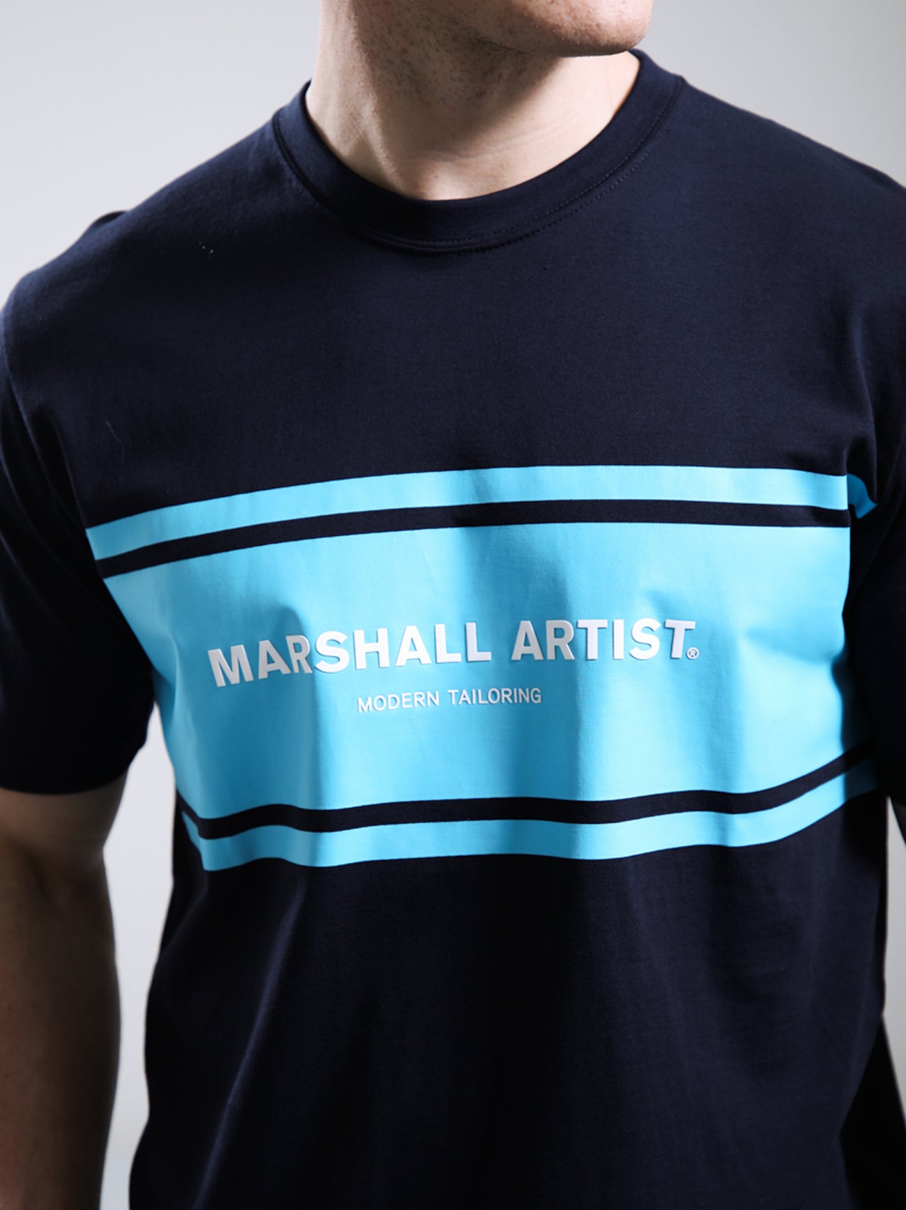 Mens Navy Brent Logo T-Shirt