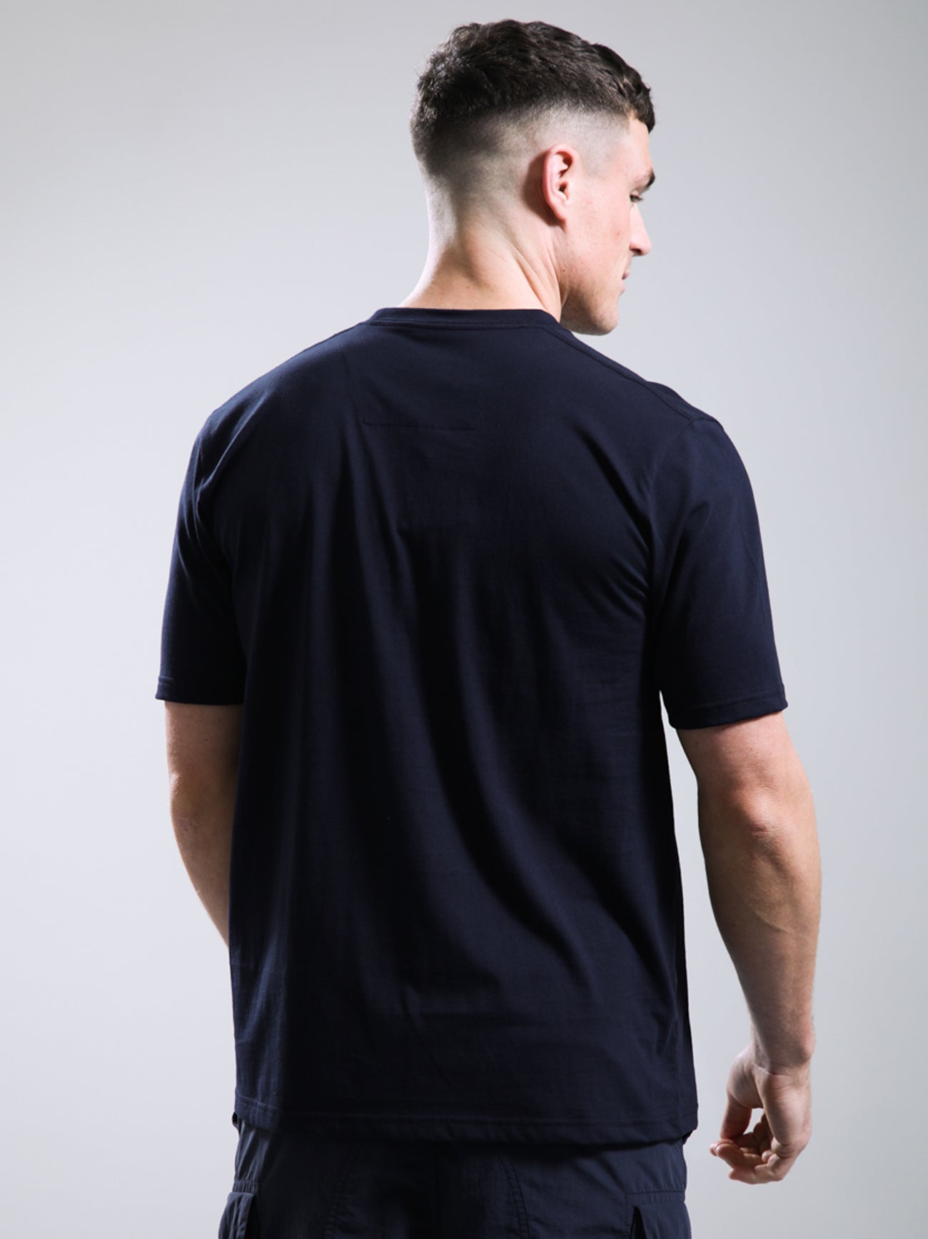 Mens Navy Brent Logo T-Shirt