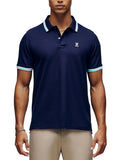 Mens Evening Blue Nolan Pique Polo Shirt