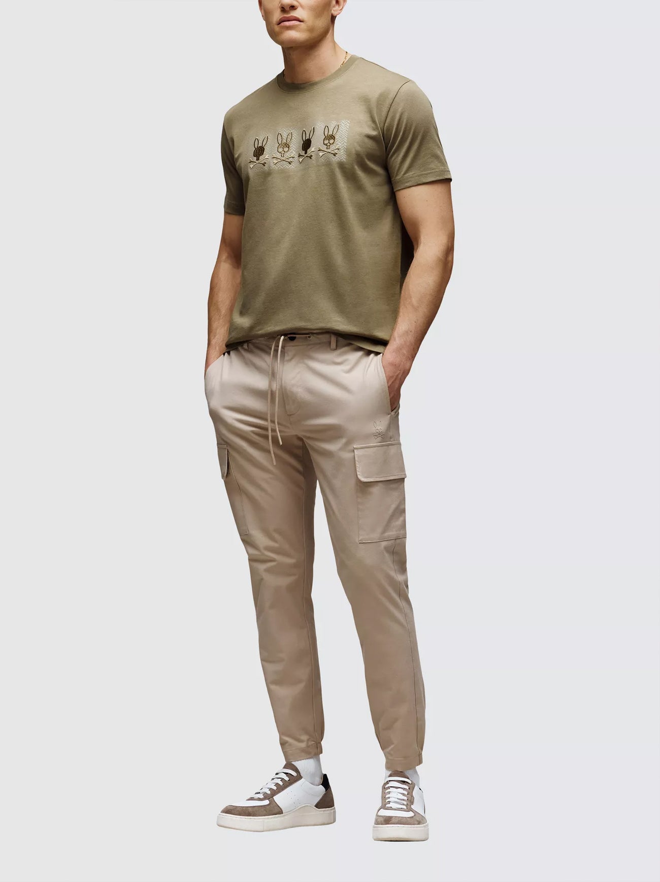 Mens Dusky Green Costello Graphic T-Shirt