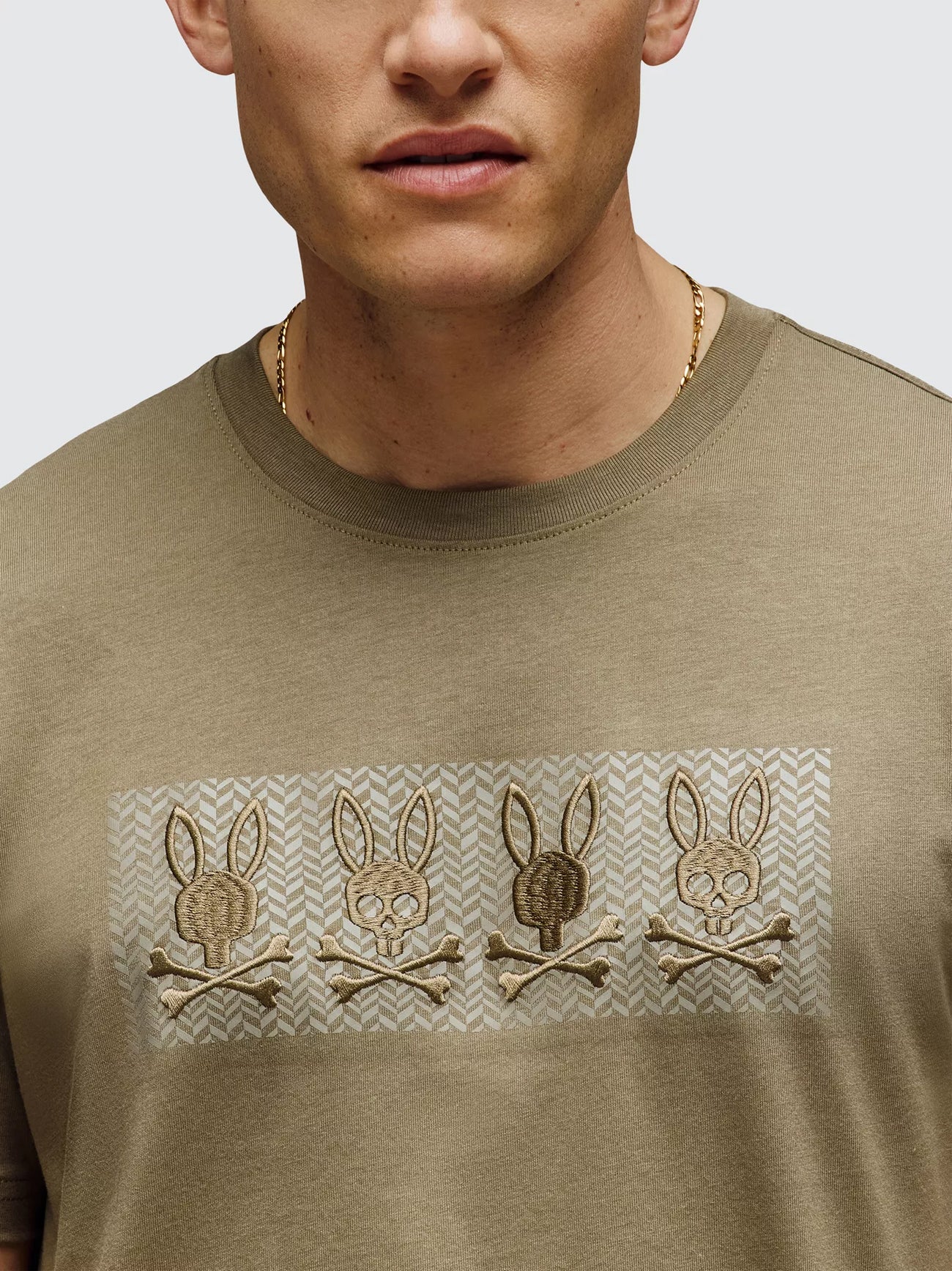 Mens Dusky Green Costello Graphic T-Shirt