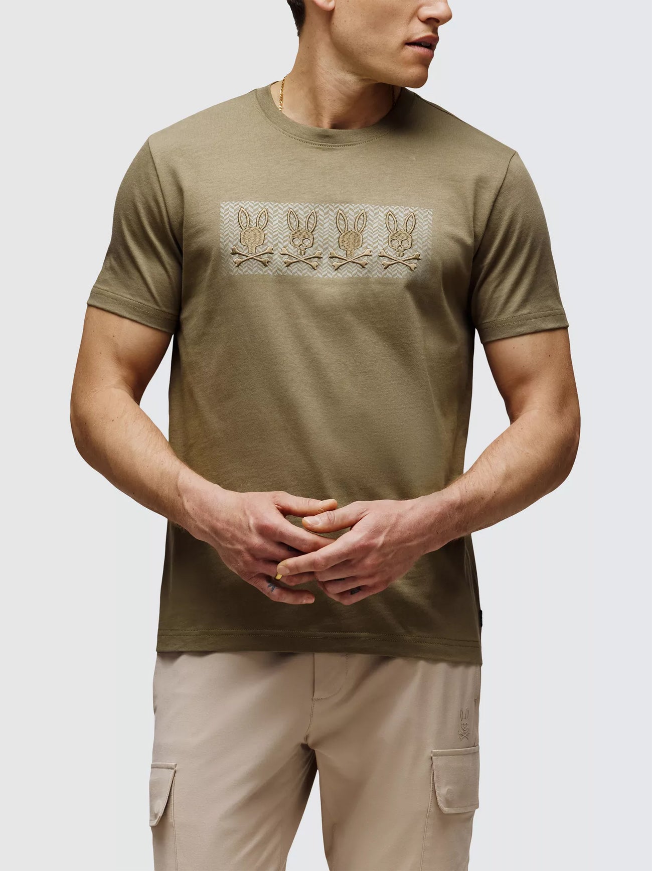 Mens Dusky Green Costello Graphic T-Shirt