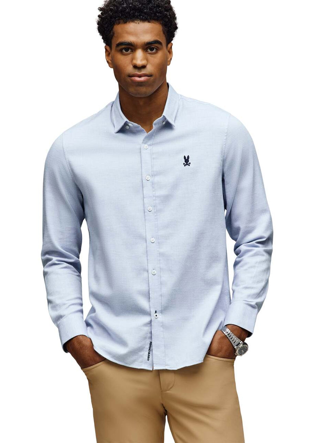 Mens Zen Blue Kevin Brushed Flannel Shirt