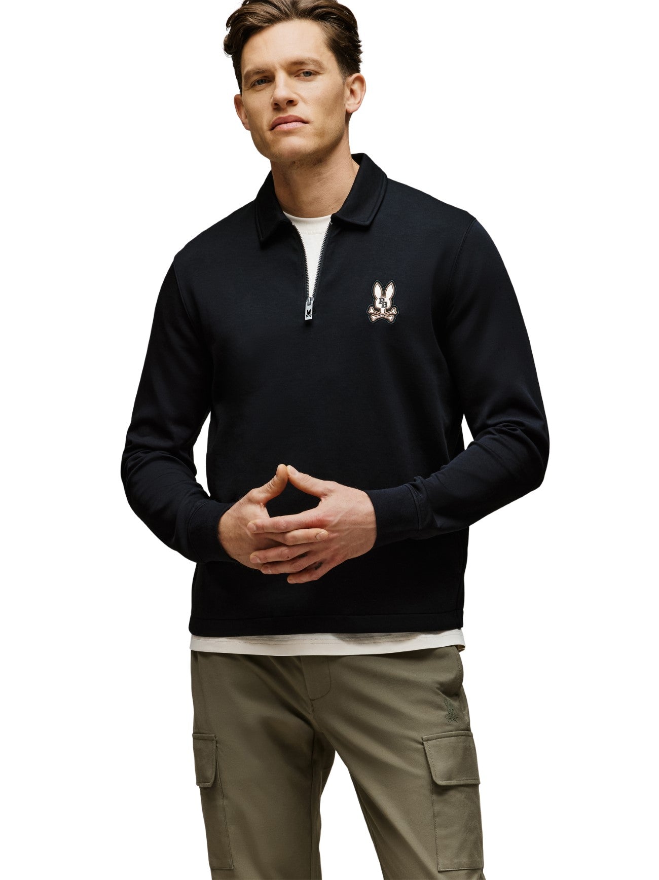 Mens Black Daniel Quarter Zip Sweatshirt