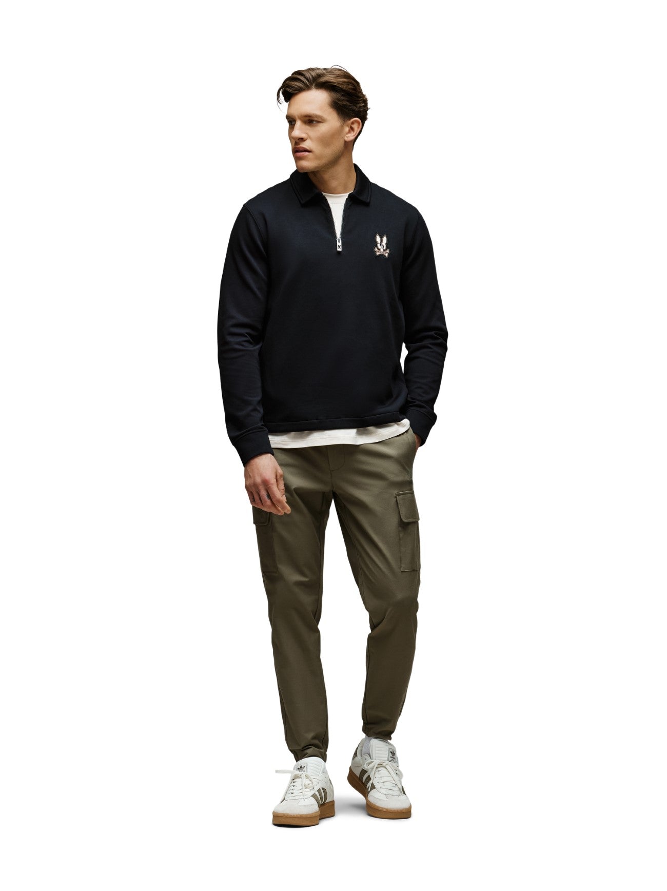 Mens Black Daniel Quarter Zip Sweatshirt