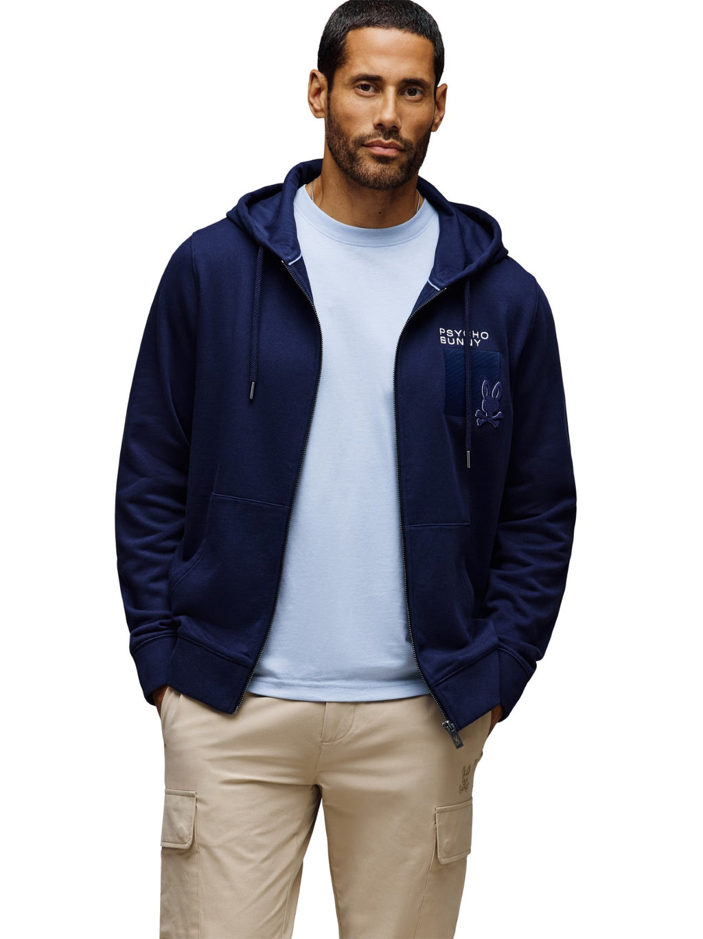 Mens Evening Blue Summit French Terry Hoodie