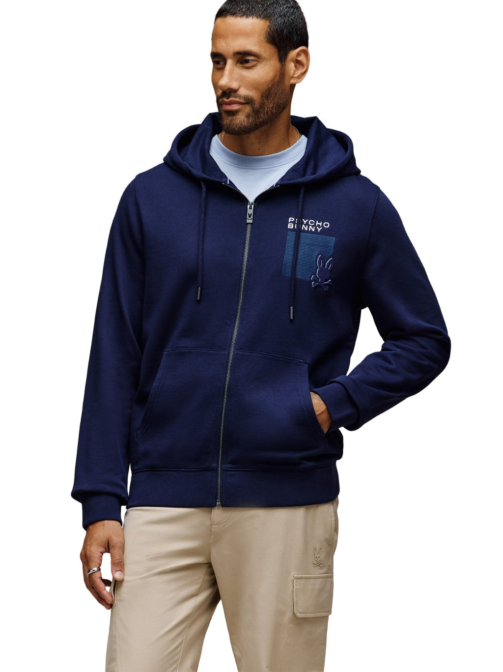 Mens Evening Blue Summit French Terry Hoodie