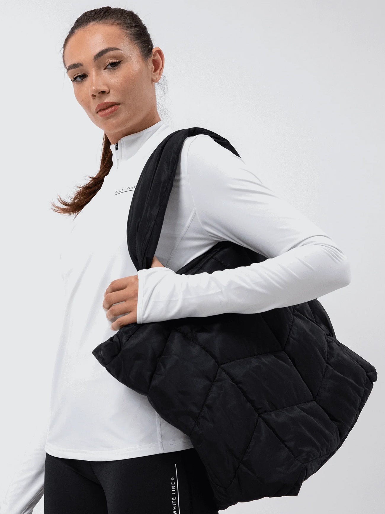 Womens Black Padded Tote Bag