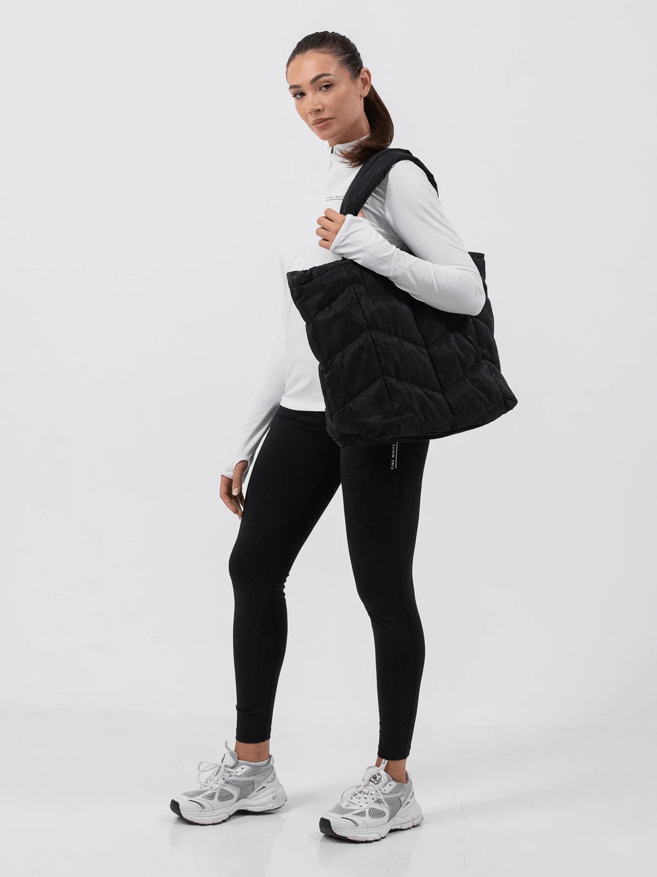 Womens Black Padded Tote Bag
