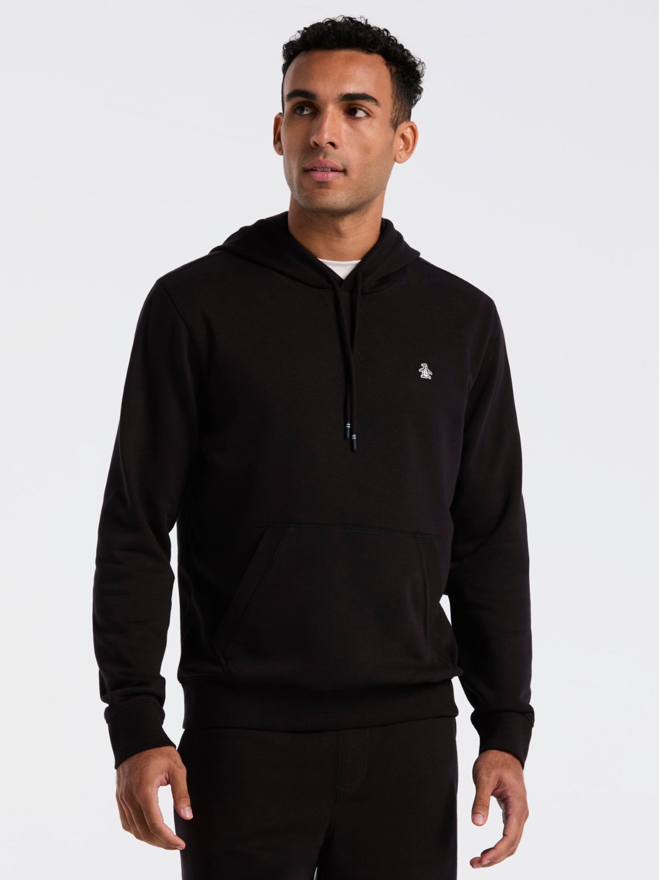 Mens True Black Organic Fleece Hoodie