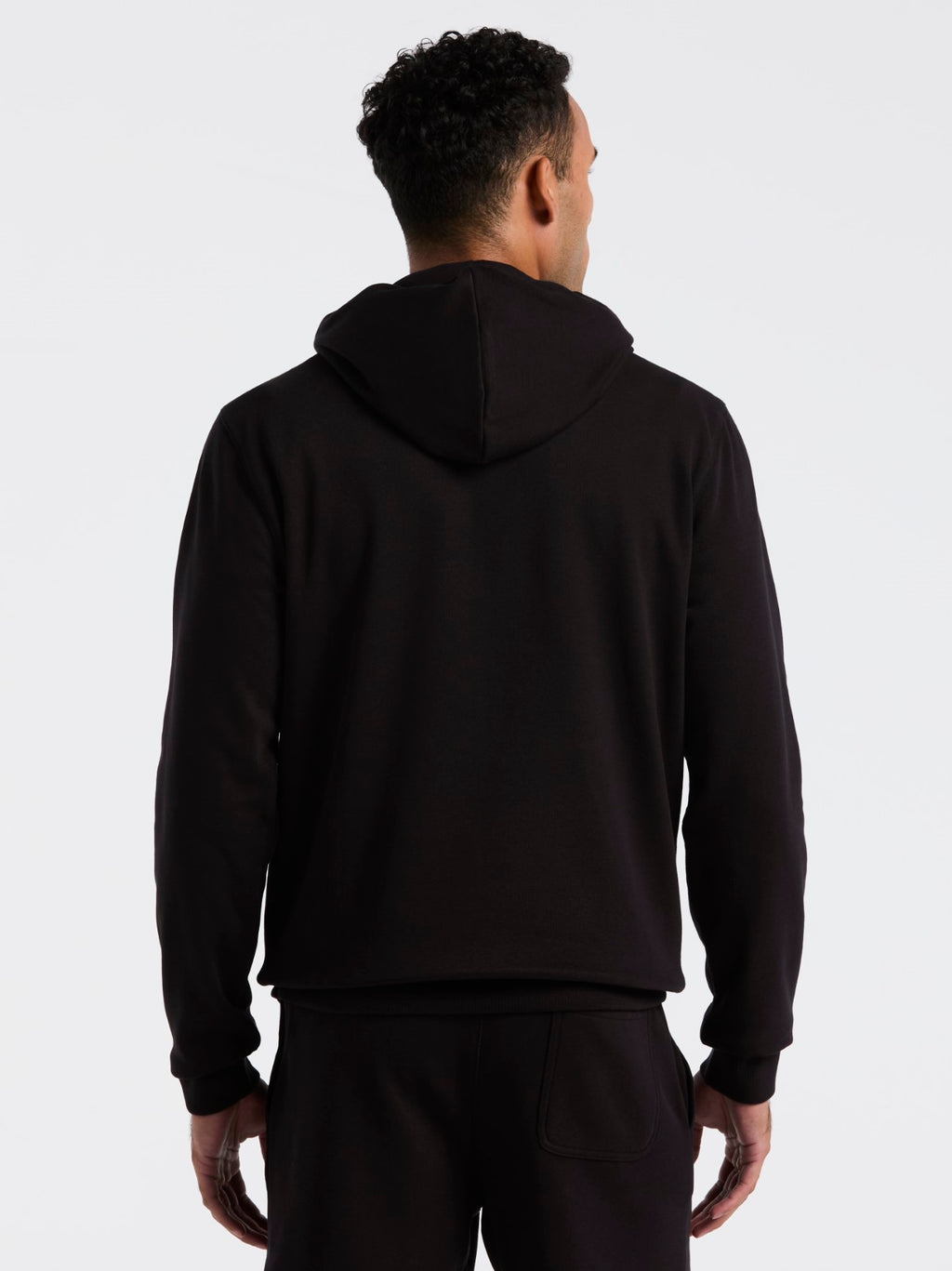 Mens True Black Organic Fleece Hoodie