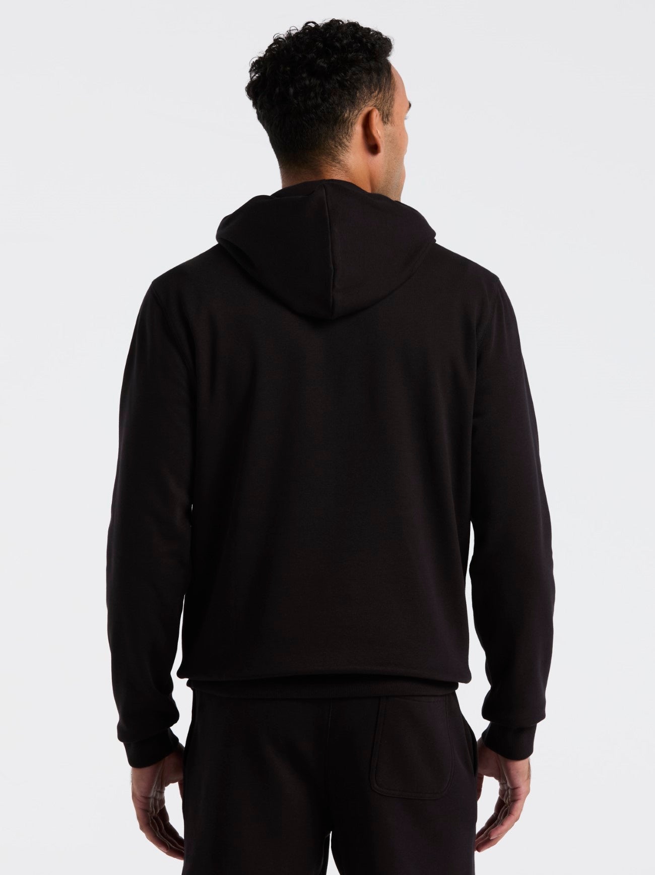 Mens True Black Organic Fleece Hoodie